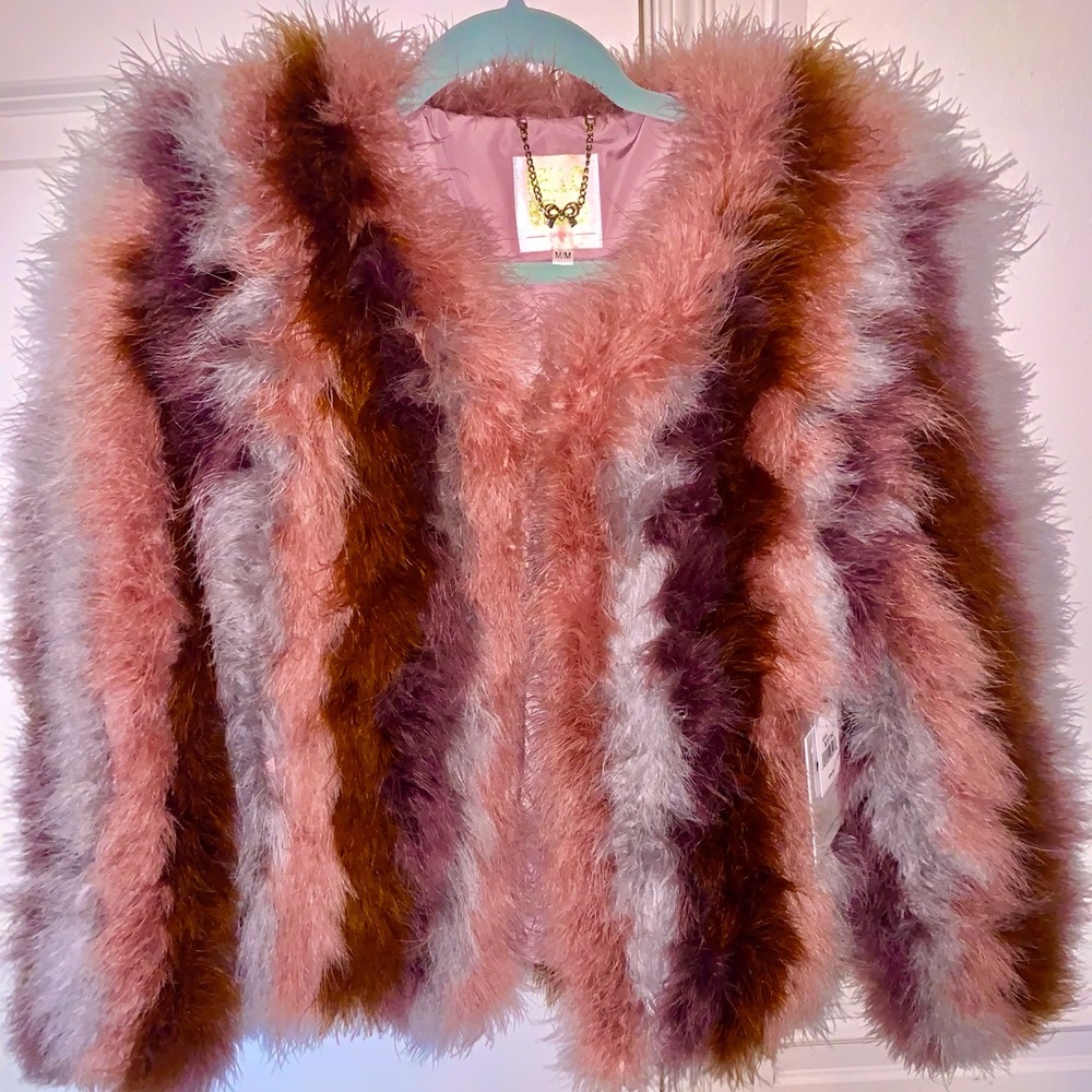 NWT Pello Bello Fluffy Feather Fever Jacket